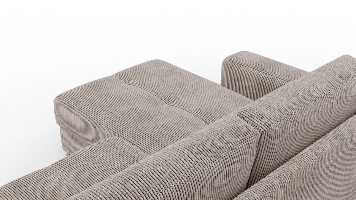 ECKSOFA OLI 4-Sitzer links, taupe - Taupe, Holz/Textil (295/172cm) - Courtois Laville