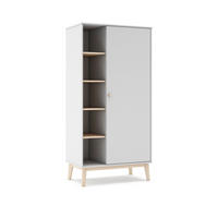SCHRANK mit 1 Tür und 5 offenen Fächern H181 cm 52/90/181 cm - Weiß, Holz (52/181/90cm) - Calicosy