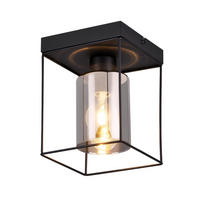 LED-DECKENLEUCHTE Korngrafenhainbach 15.0/20.0/15.0 cm - Schwarz, Glas (15/15/20cm) - ZMH