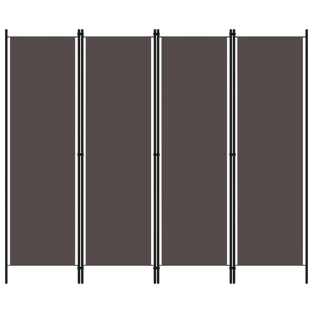 RAUMTEILER 4-teilig Anthrazit 200/180 Cm - Anthrazit, Textil (200/180/200cm) - vidaXL