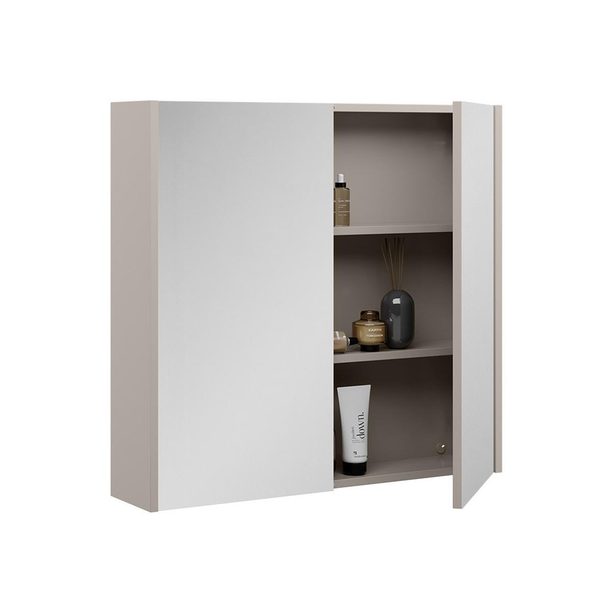 SPIEGELSCHRANK Ruford Cashmere 80 x 75.8 cm mit 2 Spiegeltüren - Kaschmir, Holzwerkstoff (80/75.8/18cm) - Vicco