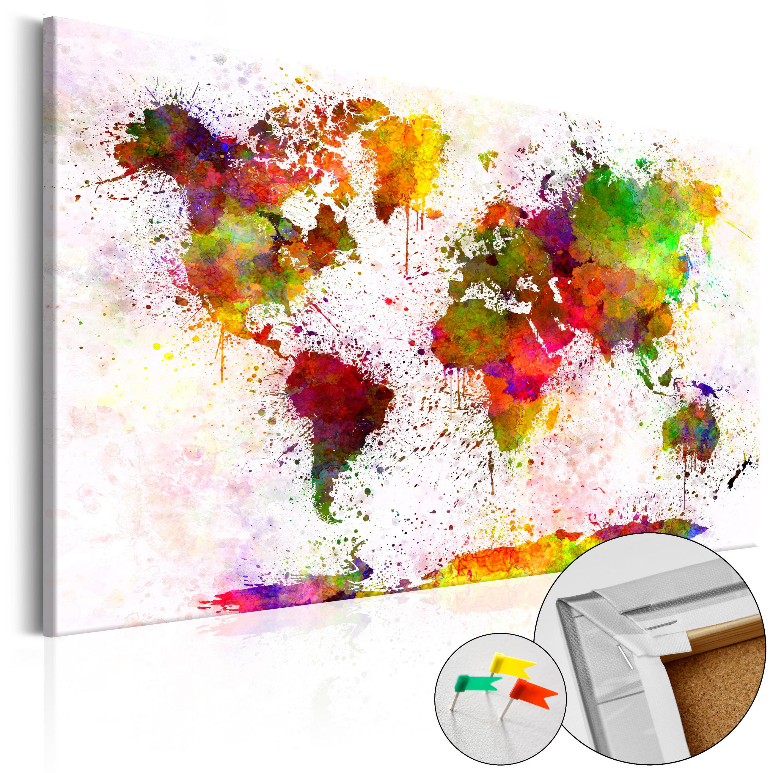 PINNWANDBILDER Bunt 90/60 cm - Multicolor, Naturmaterialien/Textil (90/60cm) - KUNSTLOFT