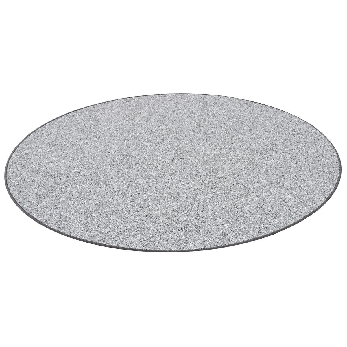 FEINSCHLINGEN VELOUR TEPPICH STRONG RUND - Silberfarben, Textil (100/100cm) - Snapstyle