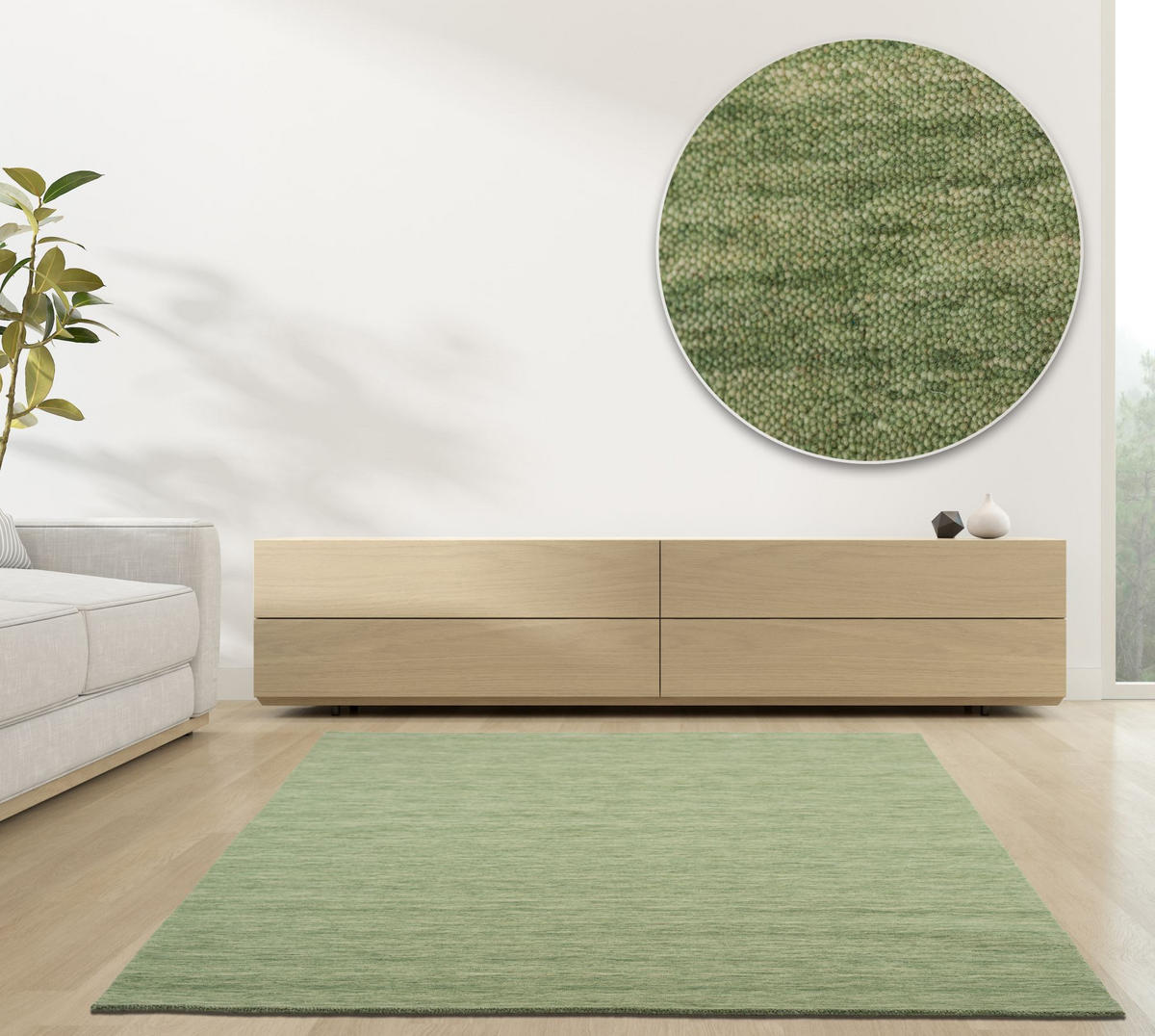 WEBTEPPICH Luxus Designerteppich 60x90 cm - Grün, Textil (60/90cm) - Rug and Roll