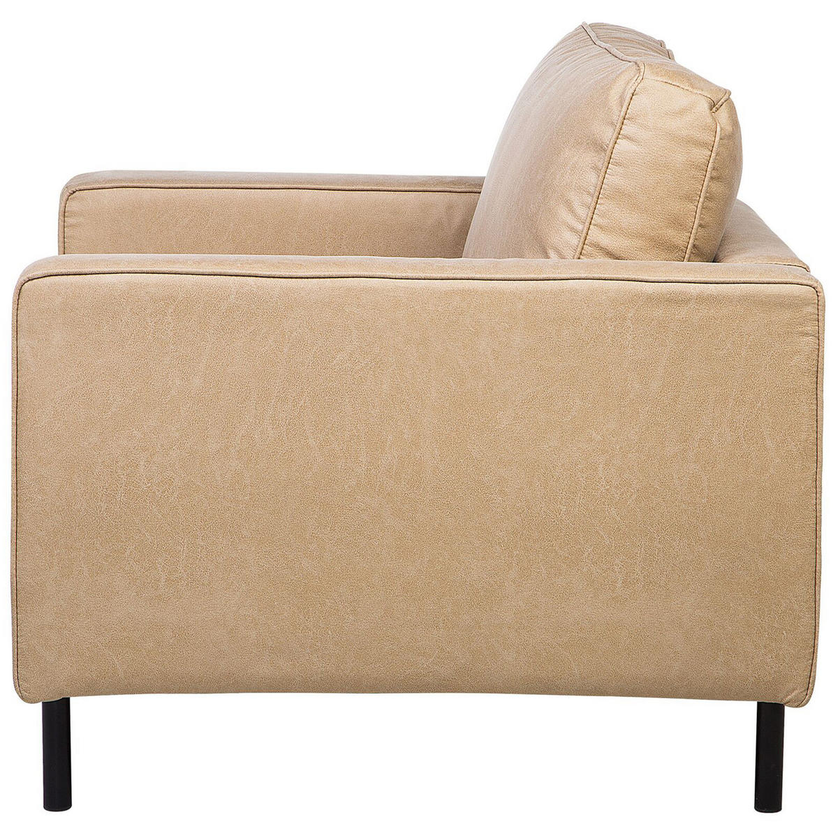 SESSEL Lederoptik beige Savalen - Beige/Schwarz, Kunststoff (117/87/91cm) - Beliani