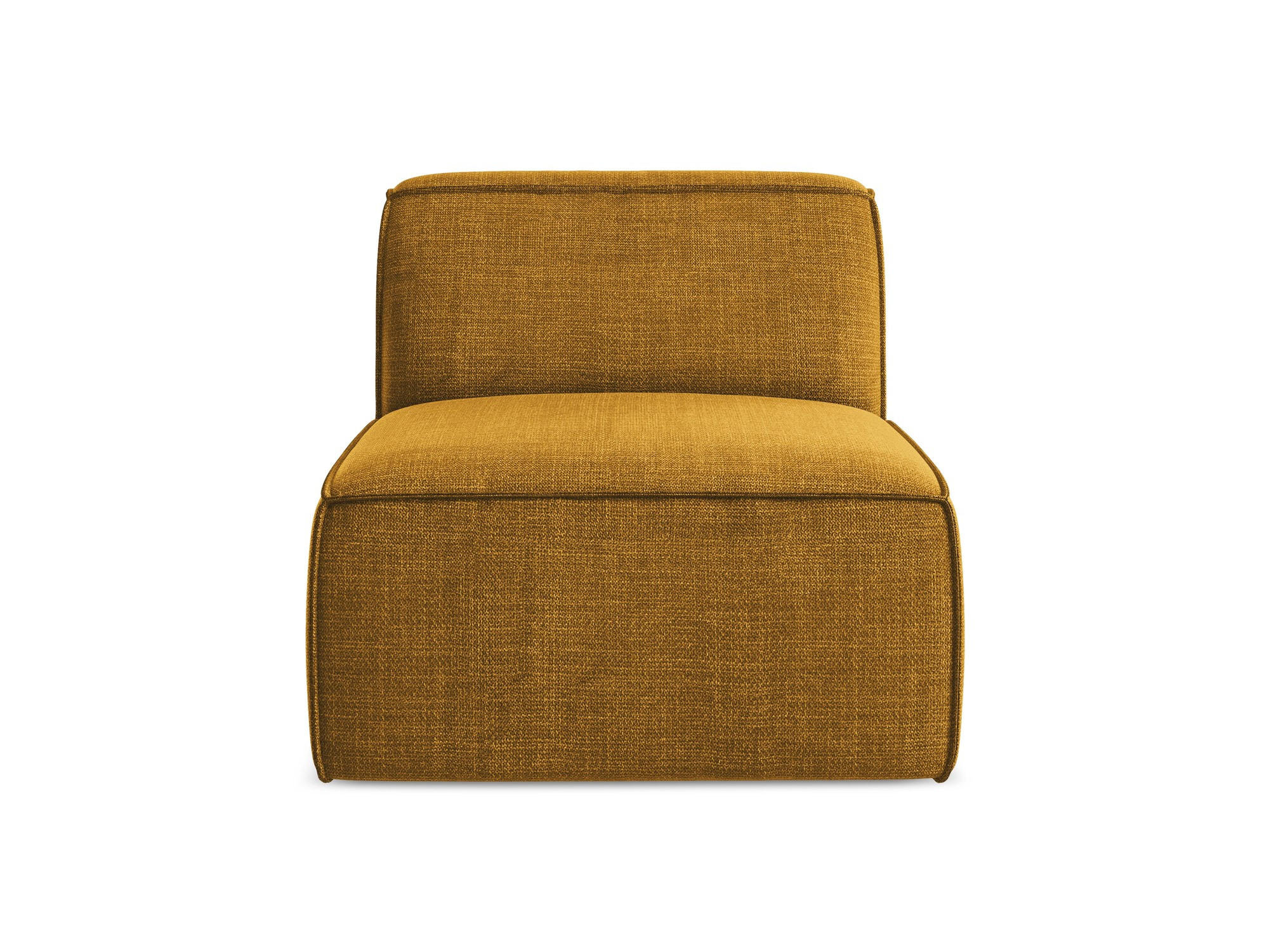 SOFAELEMENT Strukturstoff Gelb - Currygelb/Schwarz, Holzwerkstoff/Kunststoff (80/70/102cm) - Makamii