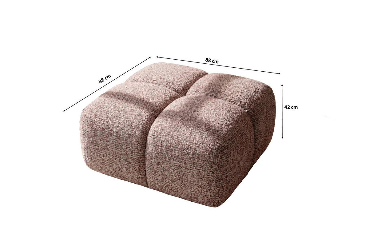 HOCKER, Pouf, Chenille Stoff Puente, Purpur, Averro - Lila, Holz (88/42/88cm) - Kaiser Möbel