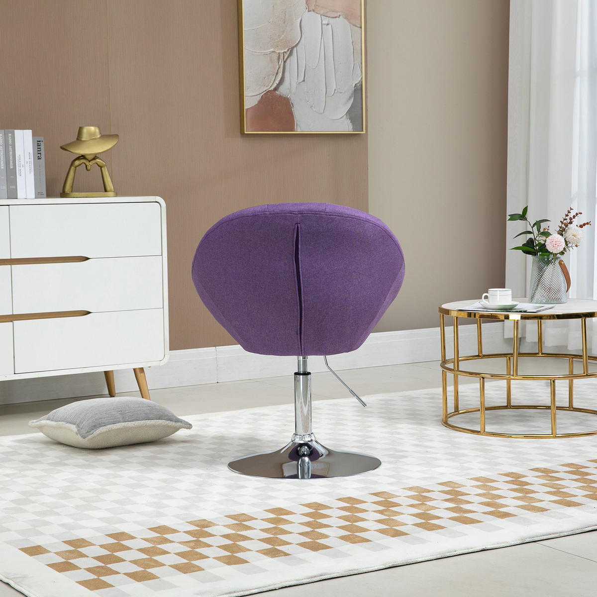COCKTAILSESSEL HAVANNA Stoffbezug Lila - Violett/Silberfarben, Textil (62/88/58cm) - SVITA