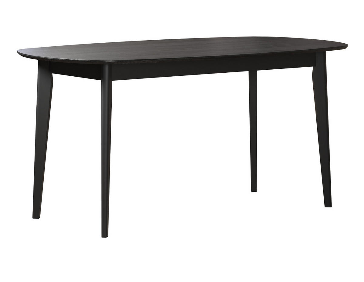 ESSTISCH Esche schwarz 160 x 90 cm, moderner Küchentisch - Schwarz, Holzwerkstoff (77/160/90cm) - Top.Furn