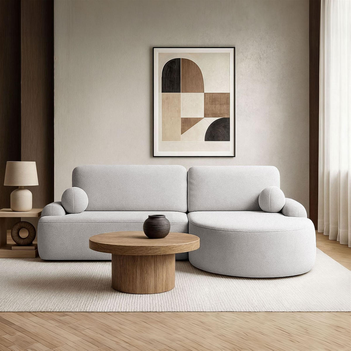 ECKSOFA CLEO mit Schlaffunktion Version Rechte QUELLE 83 - Grau, Kunststoff (264/172cm) - Lookway