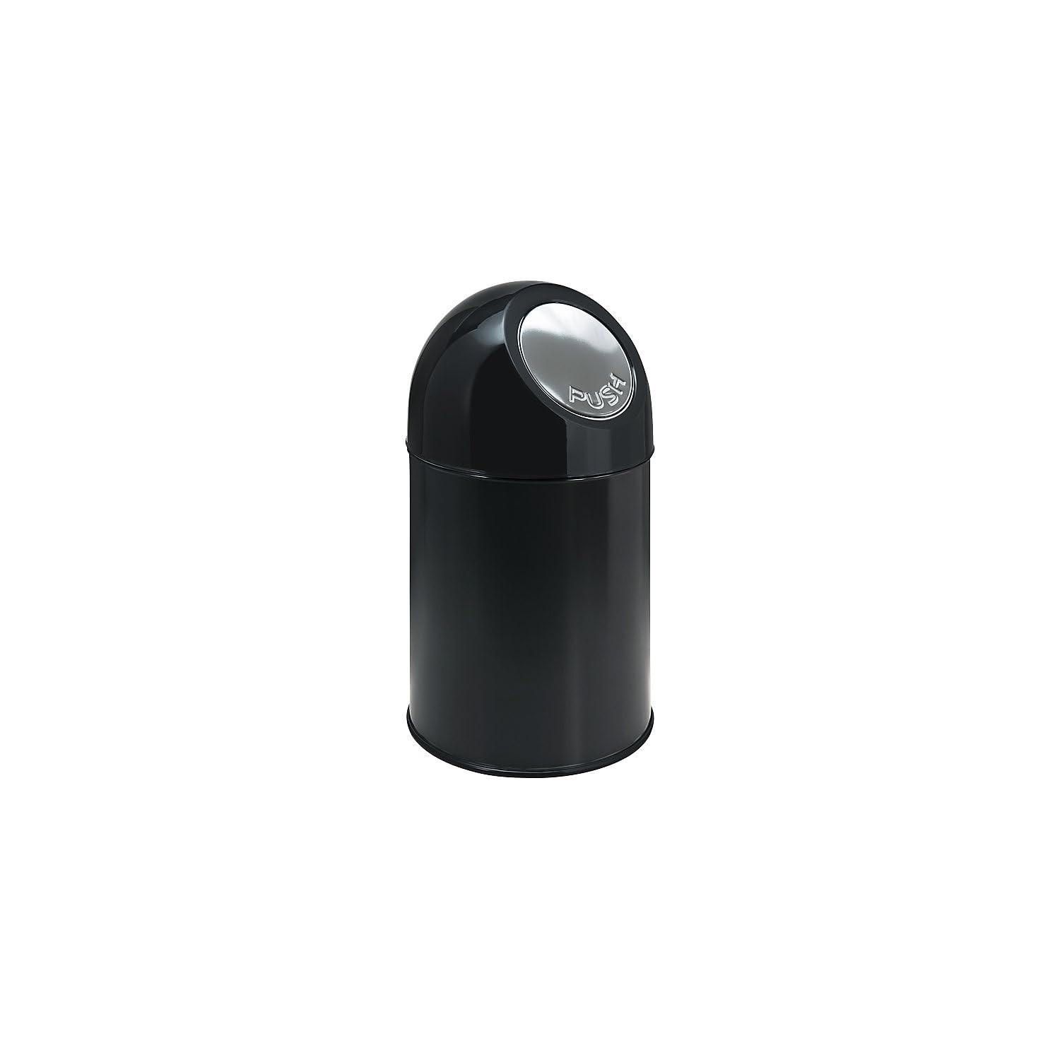 MÜLLEIMER klassisch Mit Pushdeckel 30 Liter 56 x 31 x 31 cm Metall Schwarz - Schwarz, Metall (31/56/31cm) - PROREGAL
