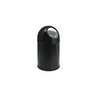 MÜLLEIMER klassisch Mit Pushdeckel 30 Liter 56 x 31 x 31 cm Metall Schwarz - Schwarz, Metall (31/56/31cm) - PROREGAL