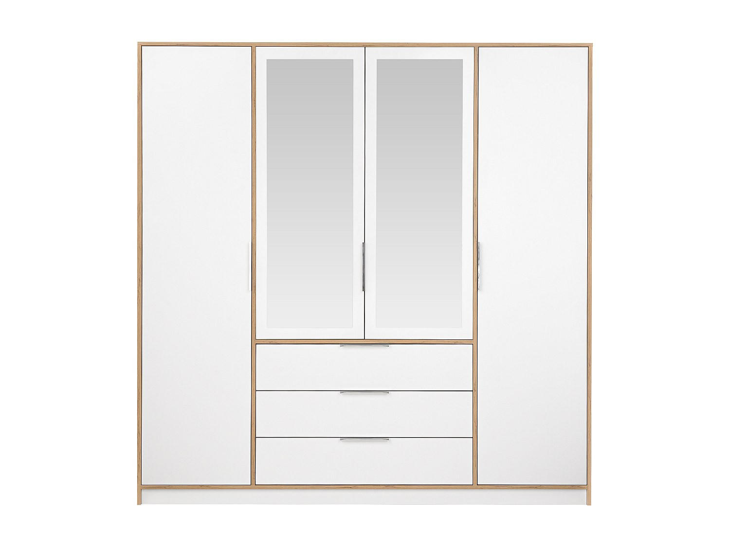 KLEIDERSCHRANK - 196 cm x 58 cm - Holz, Platte - Naturfarben Hell, Weiß LAMIKI - Naturfarben/Weiß, Holz (196/200/58cm) - Vente-Unique