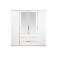KLEIDERSCHRANK - 196 cm x 58 cm - Holz, Platte - Naturfarben Hell, Weiß LAMIKI - Naturfarben/Weiß, Holz (196/200/58cm) - Vente-Unique