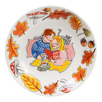 TIEFER TELLER Gemütliche Geschichte in Bunt - 23cm - Multicolor, Keramik (24/24/4.3cm) - Blond Amsterdam