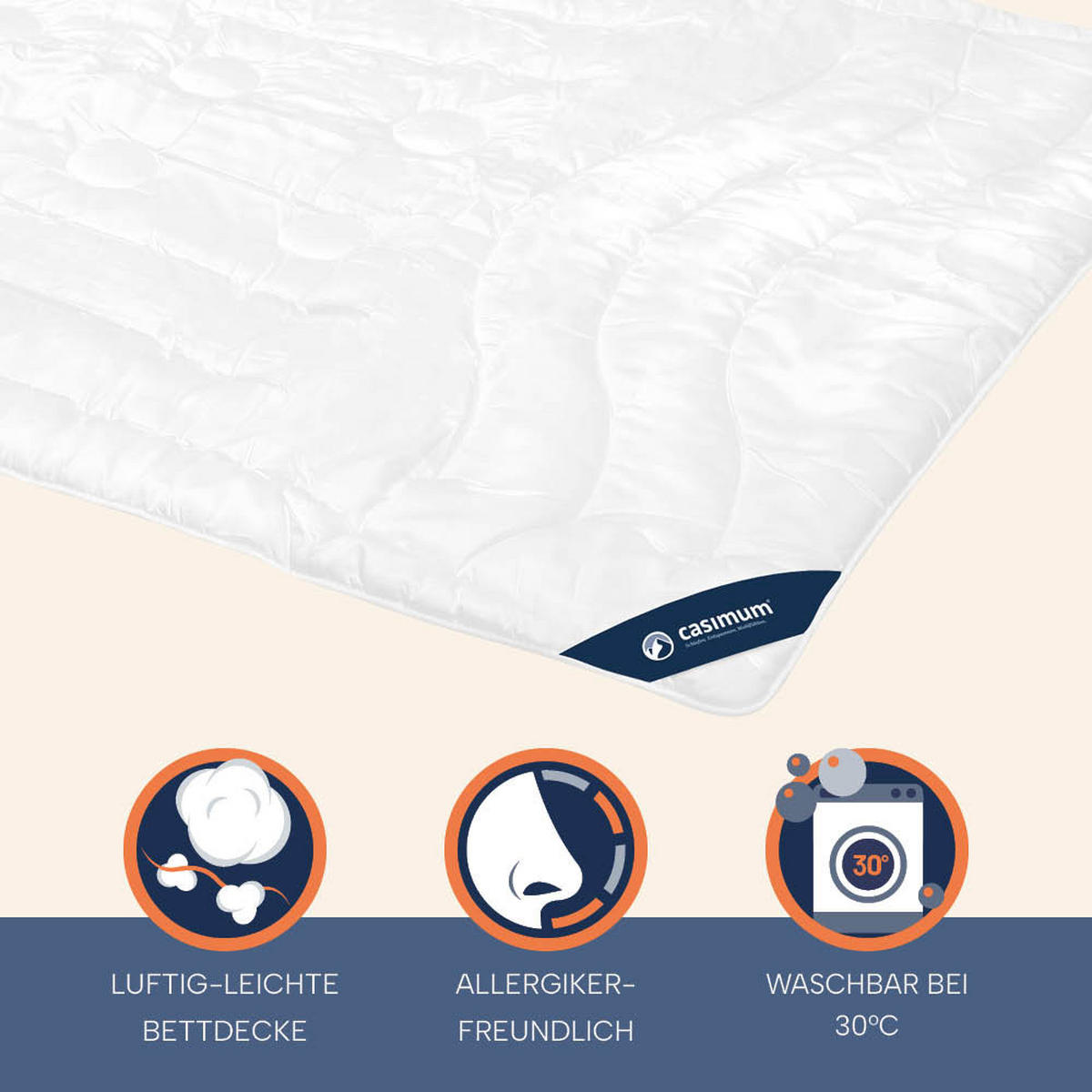 BETTDECKE, Kamelhaardecke 200x220 cm Extra leicht, Sommerdecke 100% Kamelflaumhaar - Weiß, Textil (200/220cm) - casimum