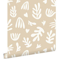 TAPETE Pflanzen im Matisse-Stil 50 x 900 cm - Beige, Papier (50/900cm) - ESTAhome