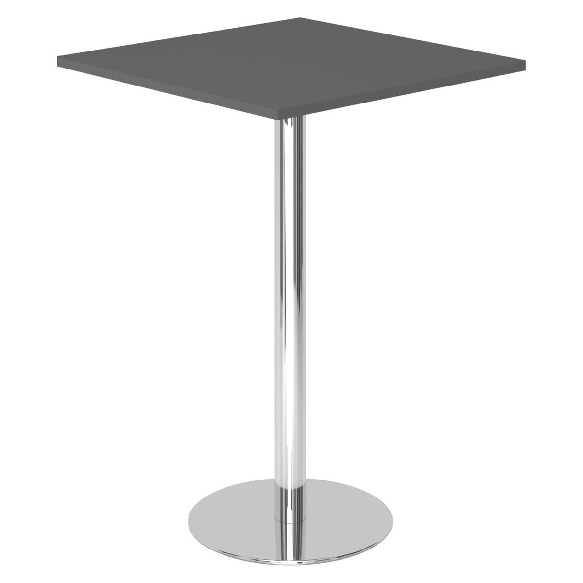 STEHTISCH eckig STH 80/80/111,6 cm in Graphitfarben/Chrom - Chromfarben/Graphitfarben, Holzwerkstoff (80/80/111.6cm) - bümö