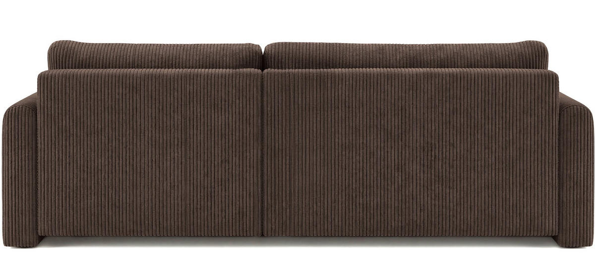 ECKSOFA Cora mit Schlaffunktion & Stauraum, Universell Rechts/Links, Braun Cord Chenille 250/82/160 cm - Schwarz/Braun, Kunststoff/Textil (250/160cm) - WFL GROUP