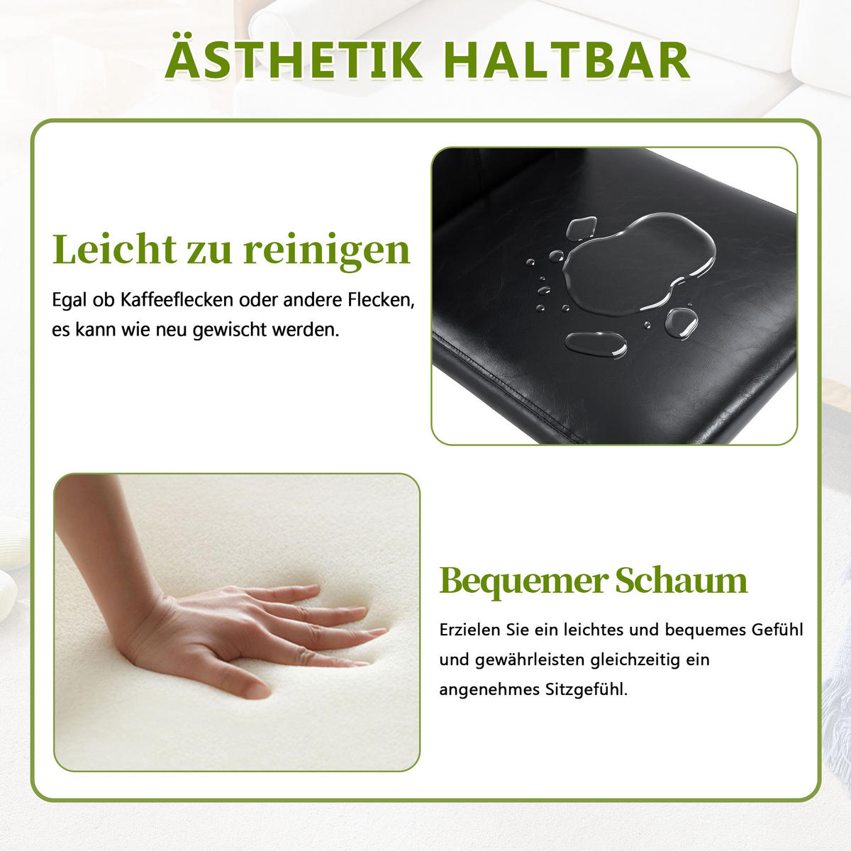 STUHL-SET DE-36653 4 Stück mit PU-Bezug und Metallbeinen Silber - Silberfarben, Metall (46/89/42cm) - ComfortXL