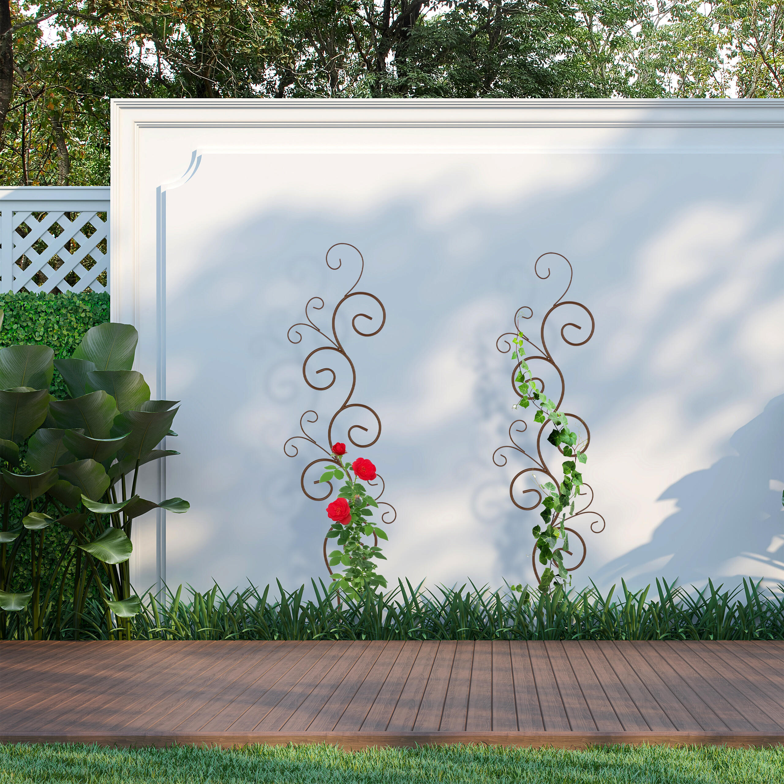 RANKGITTER - Braun, Metall (30/160/1cm) - Relaxdays