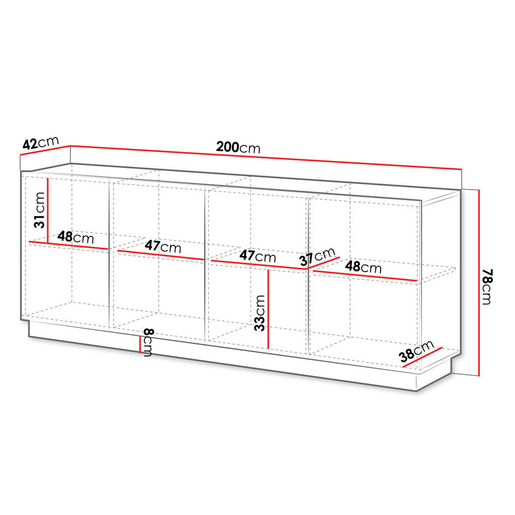 Thumbnail - Mirjan24 Sideboard, Kaschmir, Holzwerkstoff, Rechteckig,Rechteckig, 200x78x42 cm, Wohnzimmer, Kommoden & Sideboards, Sid...