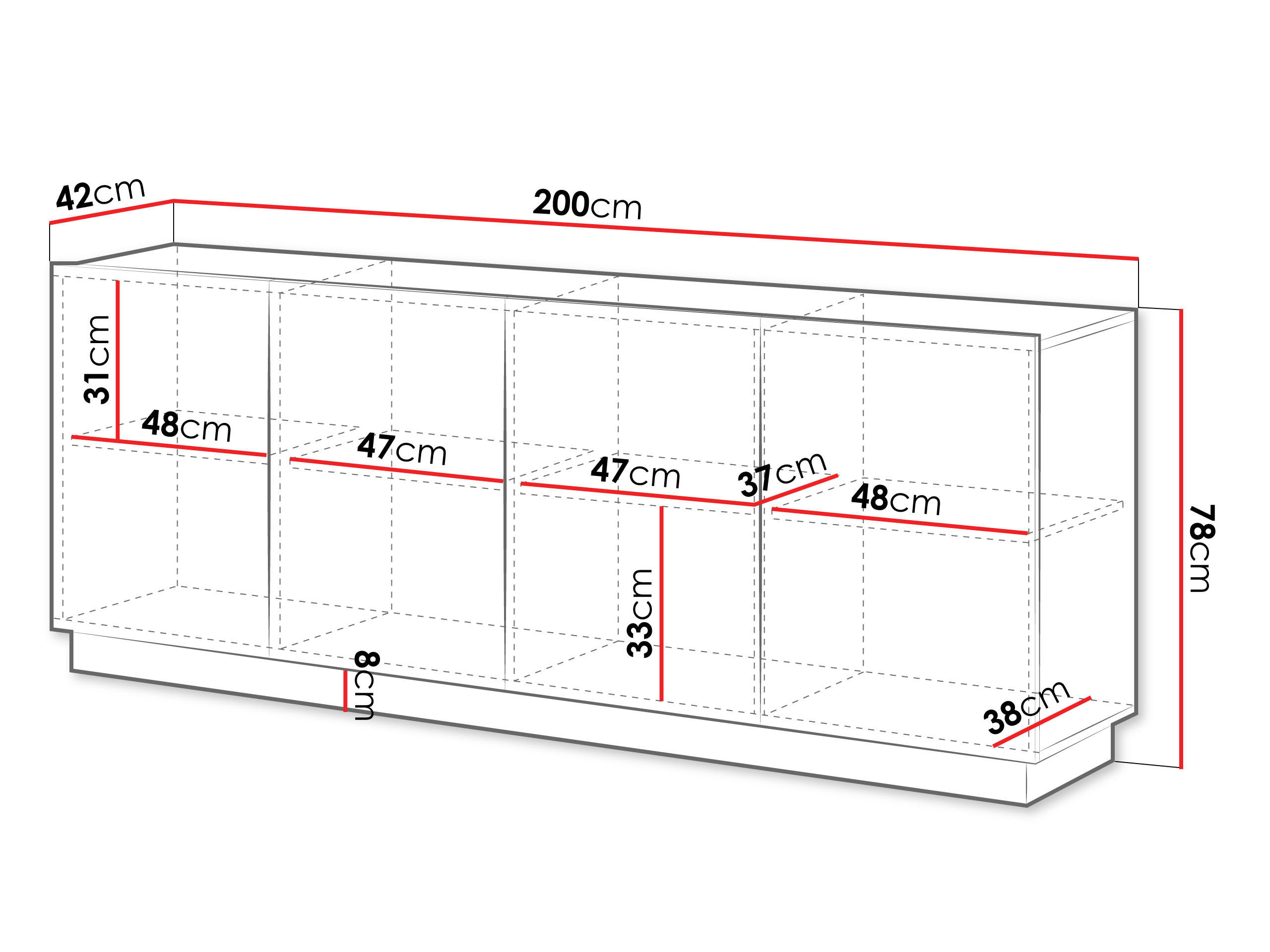 Thumbnail - Mirjan24 Sideboard, Schwarz, Holzwerkstoff, Rechteckig,Rechteckig, 200x78x42 cm, Wohnzimmer, Kommoden & Sideboards, Side...