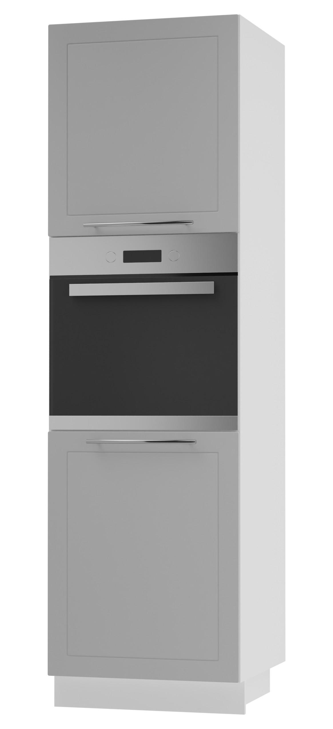 Feldmann-Wohnen Backofenhochschrank Grau, Weiß 60x207x59 cm
