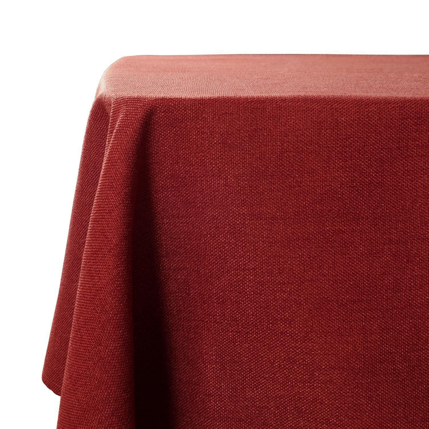 TISCHDECKE Weihnachtsrot 145 x 300 cm Leinenoptik Wasserdicht - Rot, Textil (300/145/1.5cm)