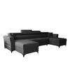 WOHNLANDSCHAFT Ribella Anthrazit 345/180/100 cm mit Schlaffunktion - Schwarz/Grau, Textil/Metall (345/100/180cm) - AX Living