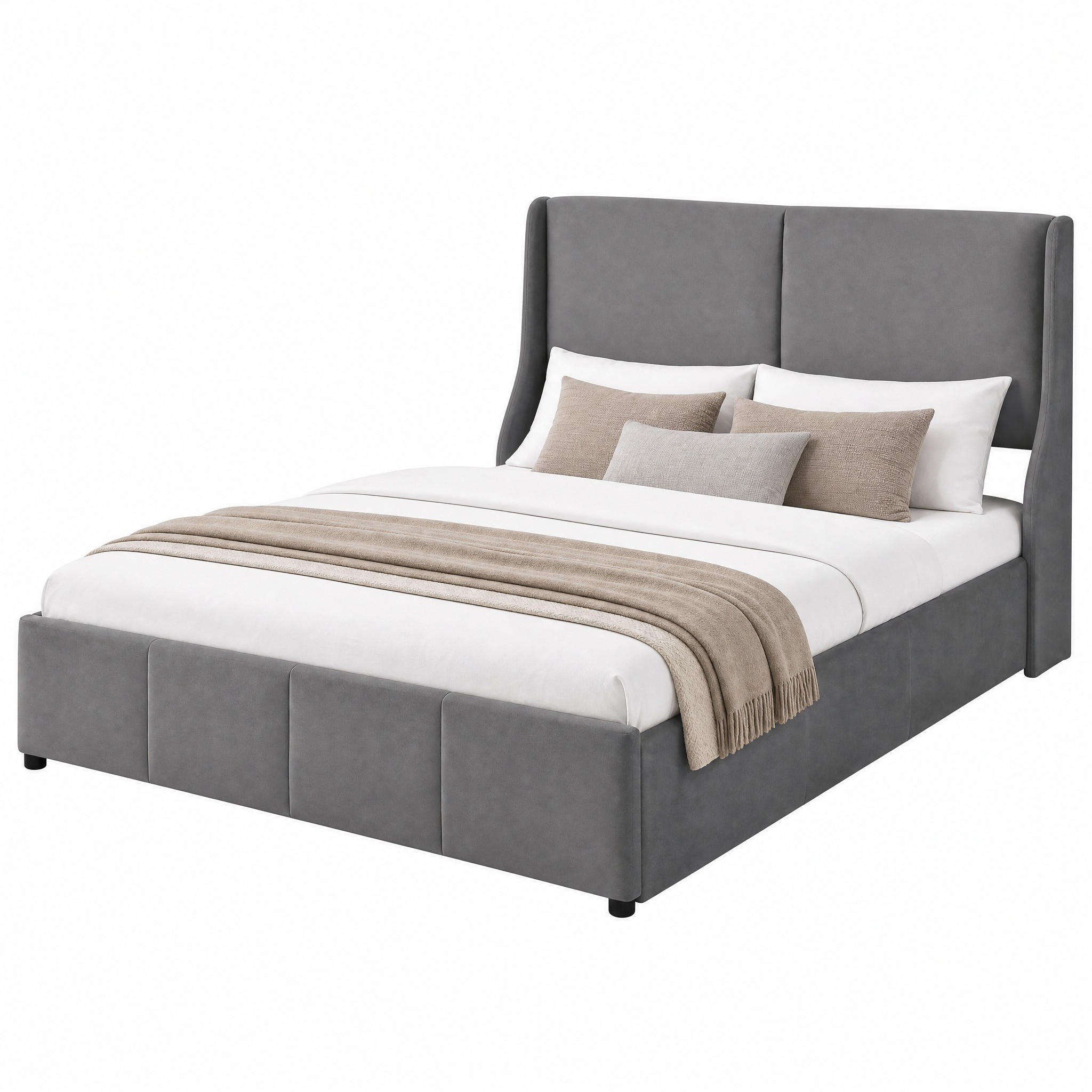 Beauniv Polsterbett Grau 140x190 cm