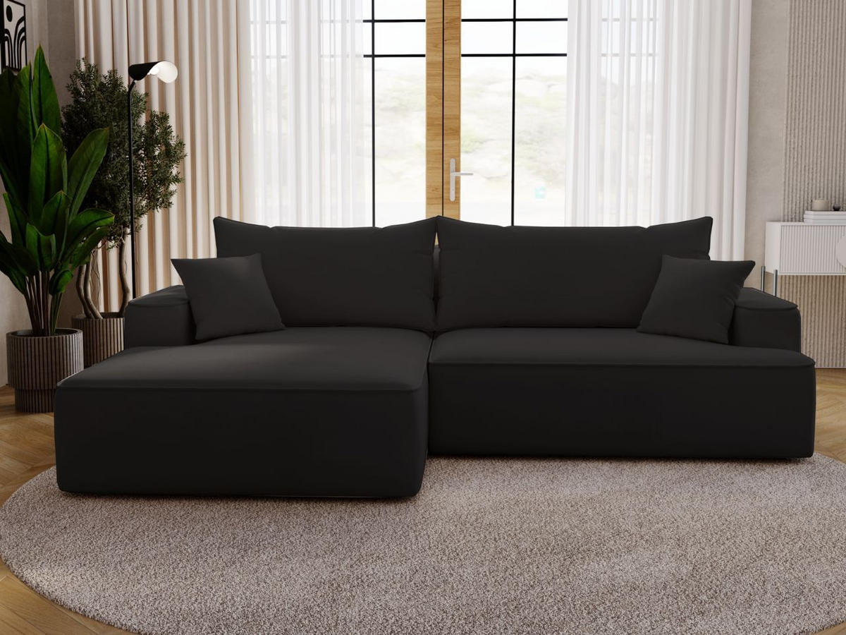 ECKSOFA California Schwarz Links - Schwarz, Holz/Textil (165/270cm) - Graingold