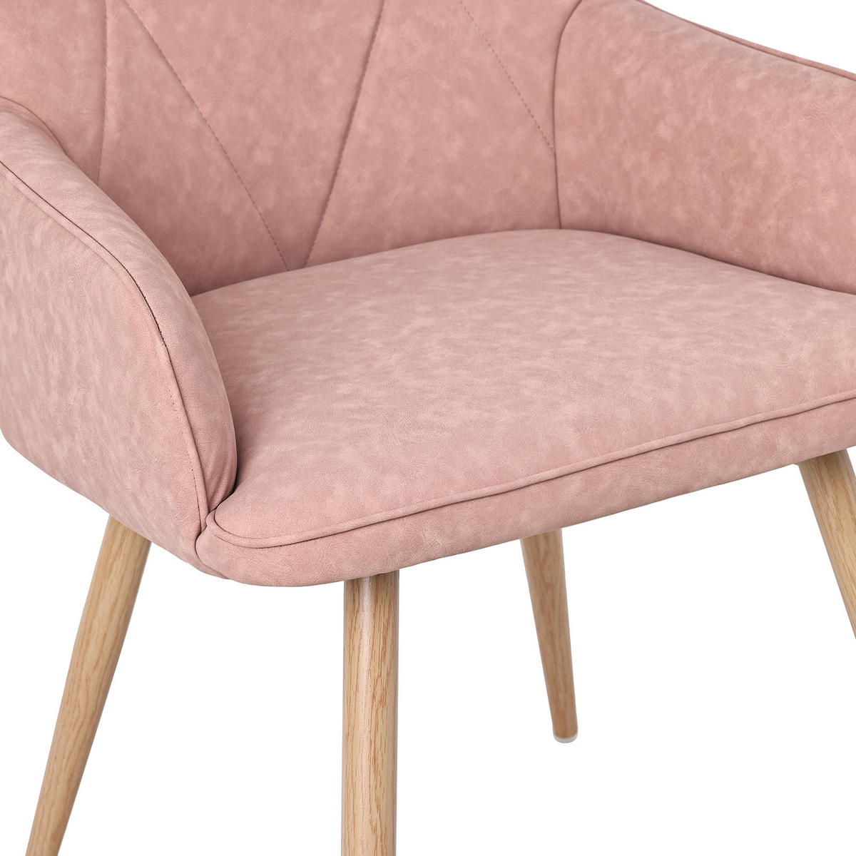 ARMLEHNSTUHL-SET 2 Stück in Lederlook(YZ3) - Pink, Textil (57/87/62cm) - HOMAVO
