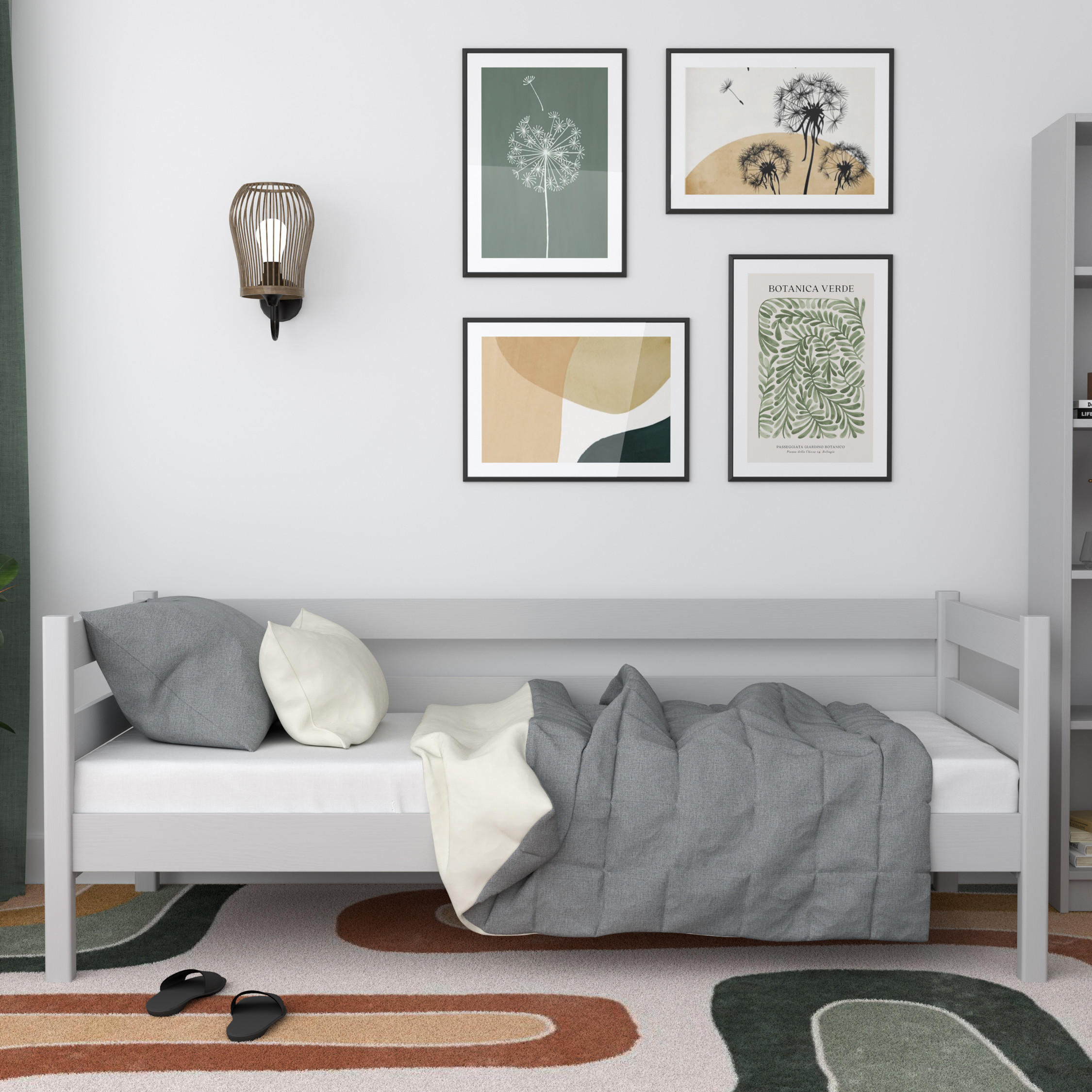 TAGESBETT Grau 120/200 - Grau, Naturmaterialien/Holz (120/200cm) - N-Wood