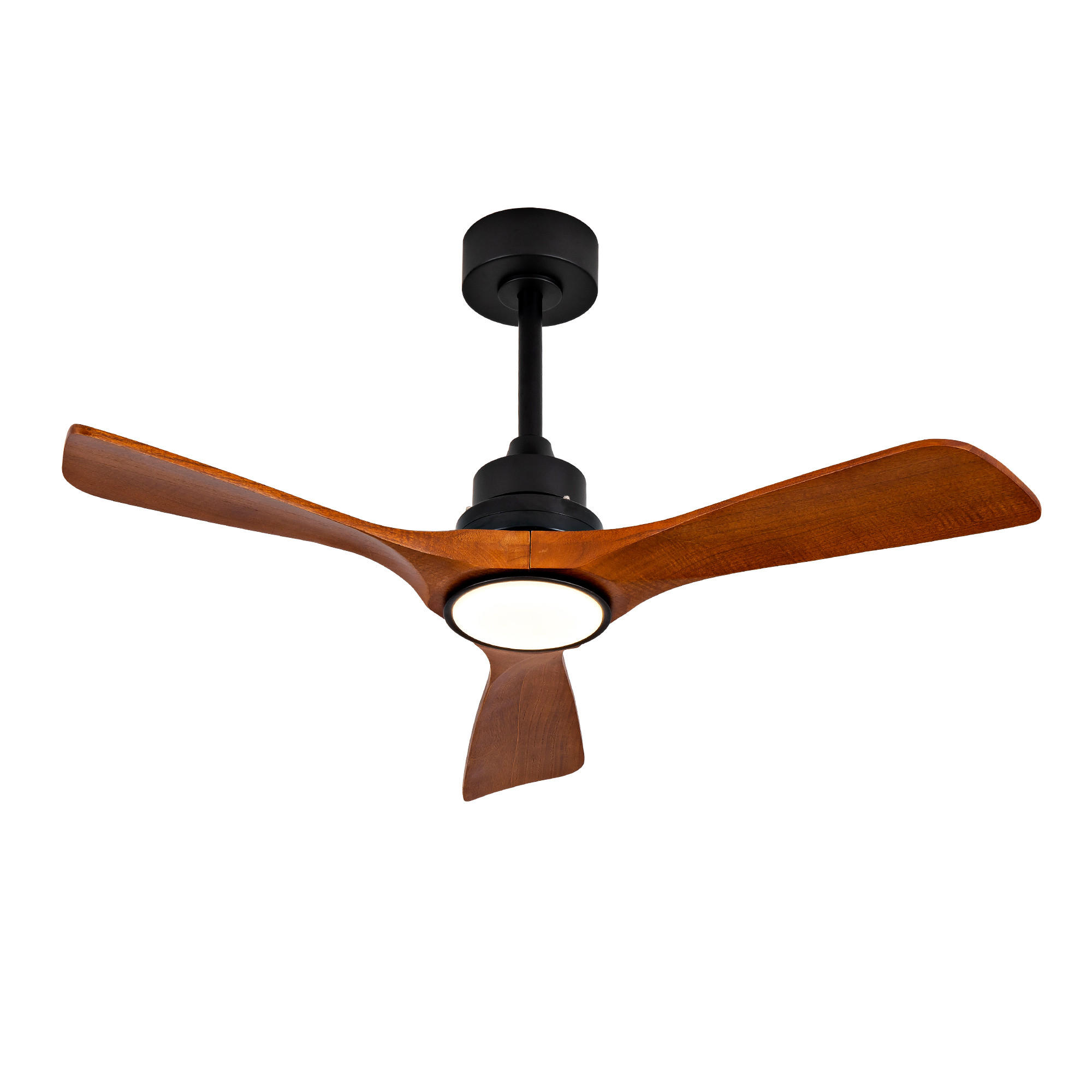 DECKENVENTILATOR 42Zoll LED Licht Holzflügel Doppelsteuerung - Schwarz, Kunststoff (107/107/36cm) - CASIVA