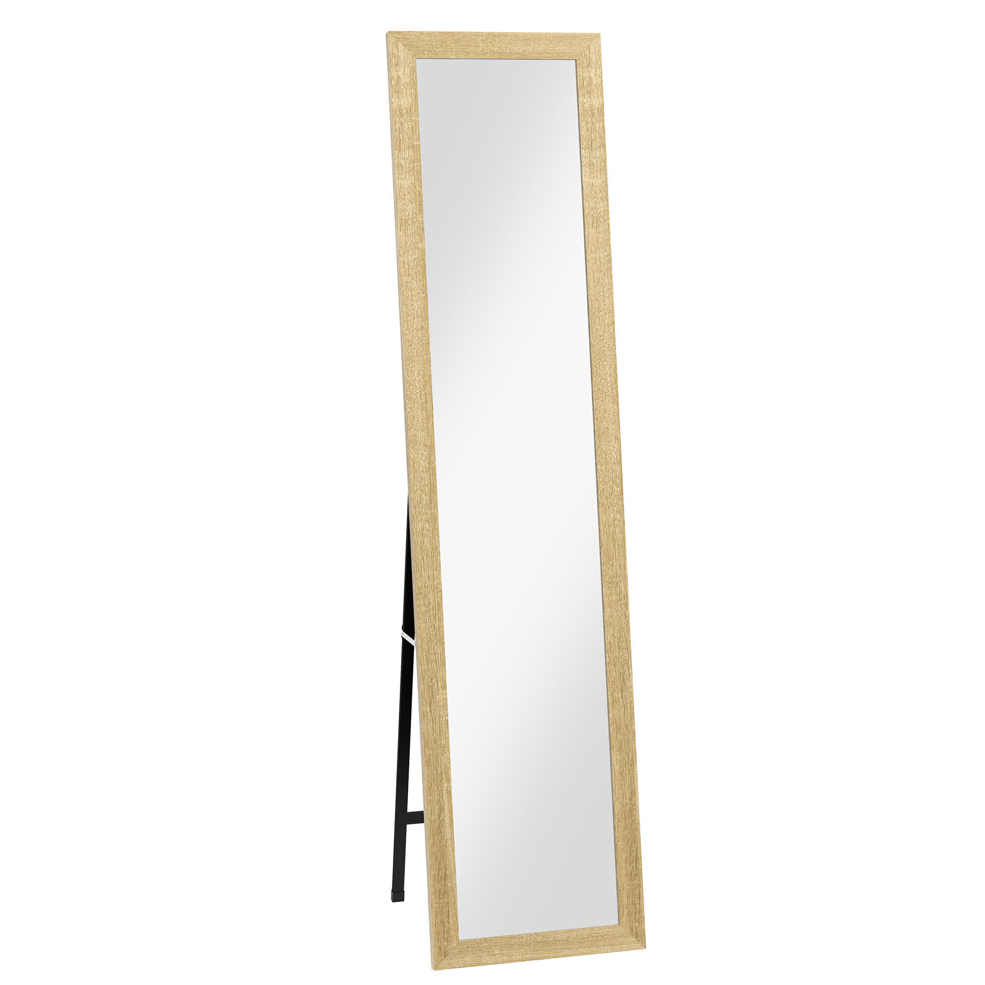 STANDSPIEGEL DE-17914 mit Wandmontage & Kippfunktion Hellbraun - Naturfarben, Holzwerkstoff (37/157/3.4cm) - ComfortXL