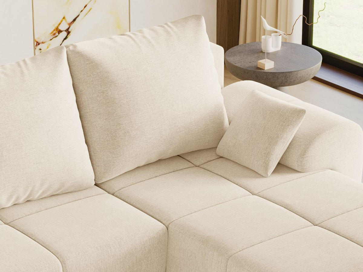 ECKSOFA Monti Beige Rechts - Beige/Silberfarben, Holz/Textil (290/188cm) - Graingold