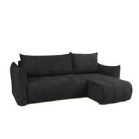 ECKSOFA Ontario Xs Mit Schlaffunktion - Schwarz, Holzwerkstoff/Textil (226/154cm) - Fun Möbel