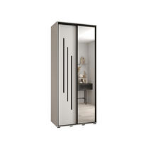 SCHWEBETÜRENSCHRANK 235,2/120/60 2-türig - Schwarz/Weiß, Holz/Metall (120/235/60cm) - Abiks Möbel