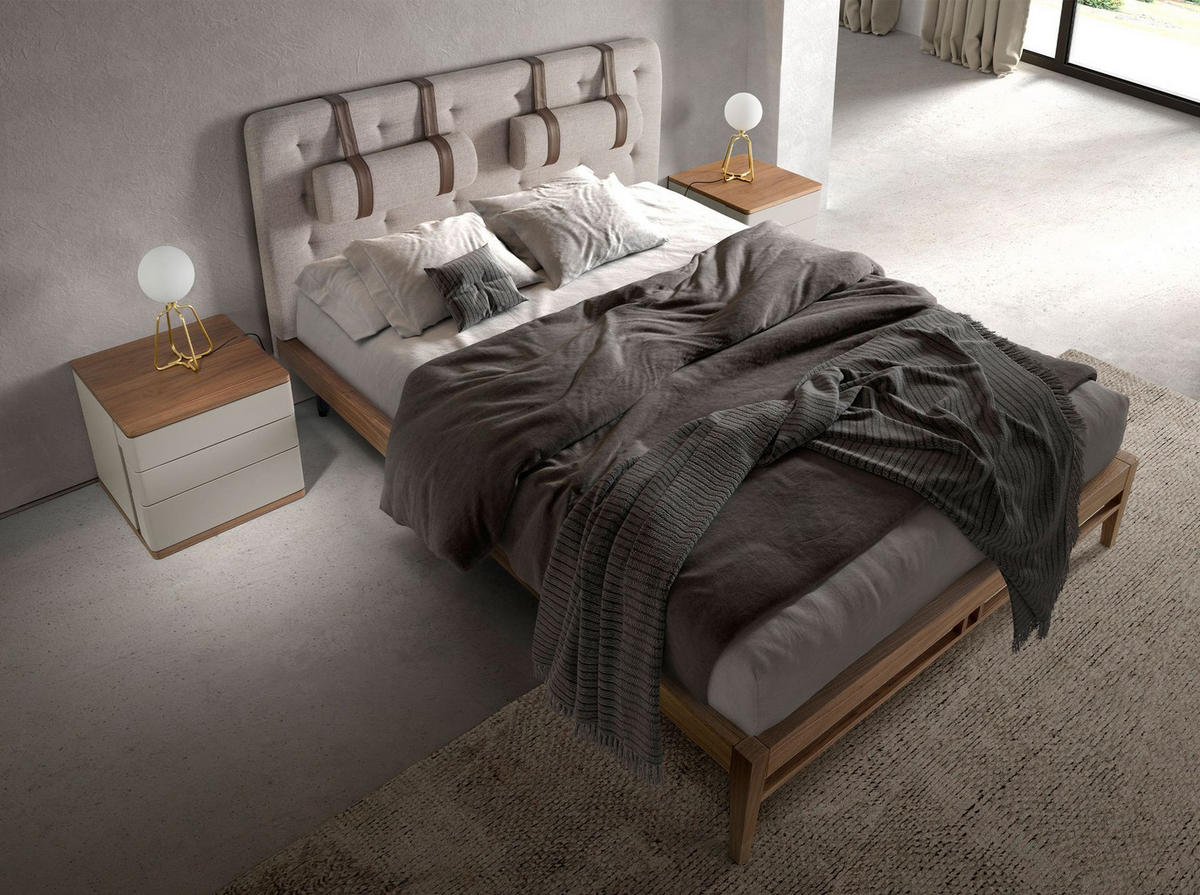 NACHTSCHRANK Nachttisch aus grauem Holz und Nussbaum 46/46/45 cm - Walnussfarben/Grau, Holz (46/45/46cm) - ANGEL CERDA