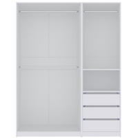GARDEROBENSCHRANK TRES H/B Weiß 160/206/51 cm - Weiß, Holzwerkstoff (160/206/51cm)