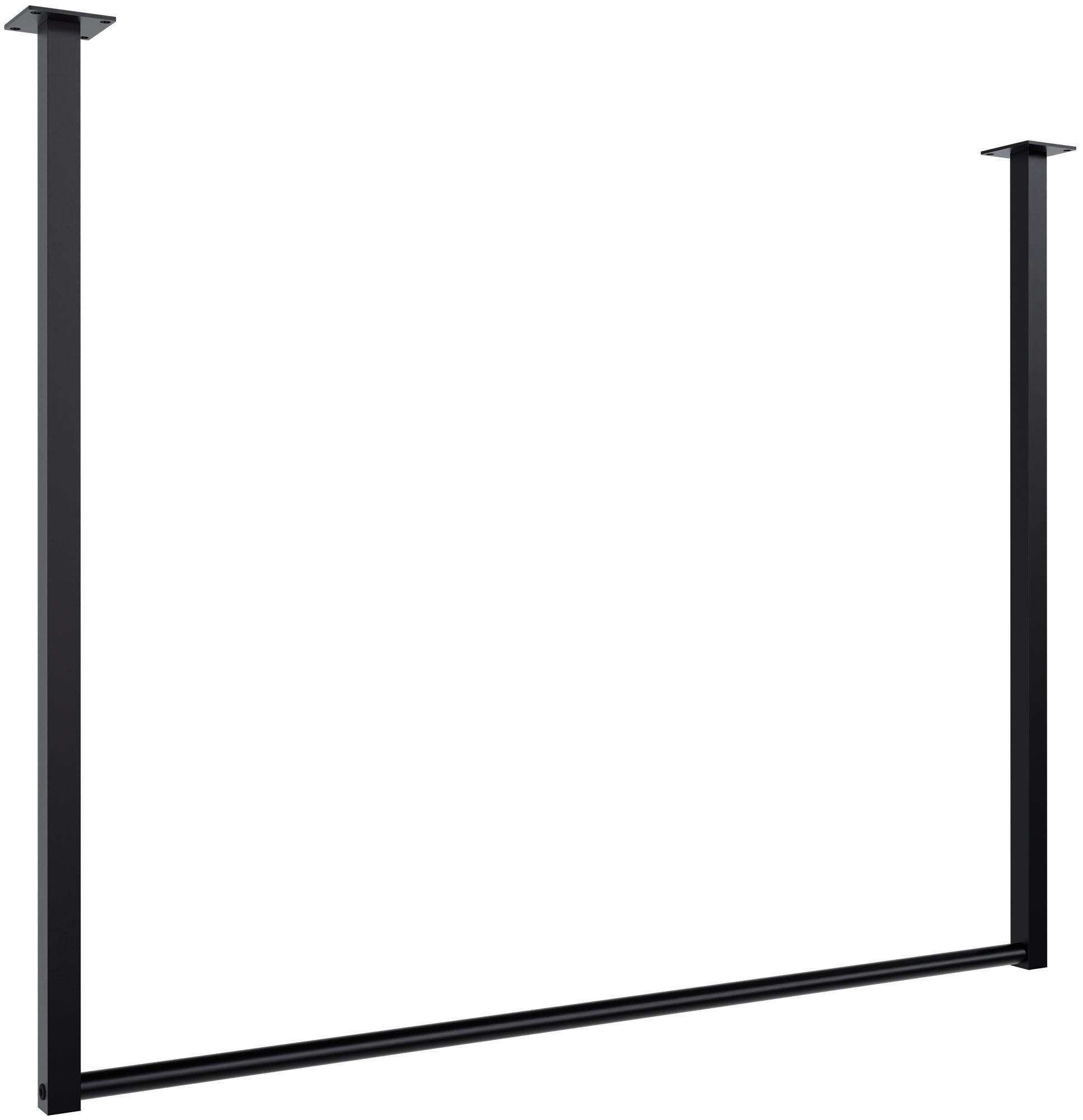 KLEIDERSTANGE 150x38x120 cm-edelstahl-Metall - Schwarz, Metall (7cm) - CLP