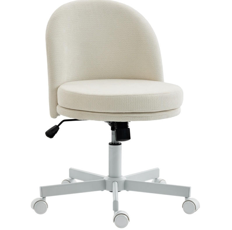 DREHSTUHL 57/58/83 cm Creme aus Metall mit Wippfunktion - Creme, Metall (58/83/57cm) - OKWISH