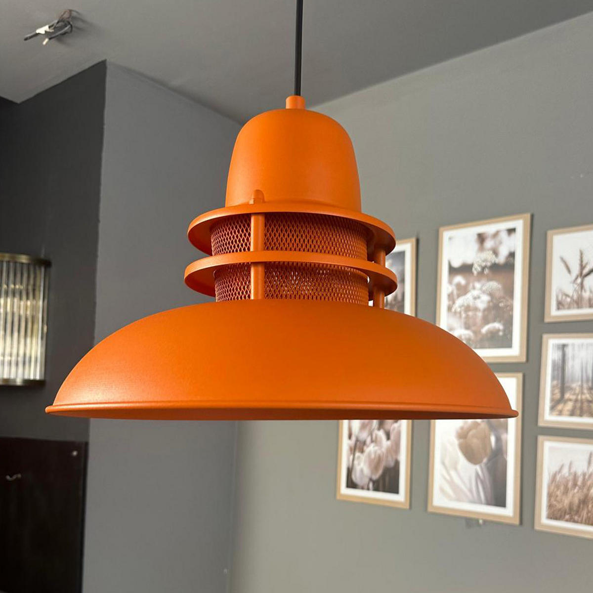PENDELLEUCHTE Leuchtturm 34/24 - Orange, Metall (34/34/24cm) - Bamyum