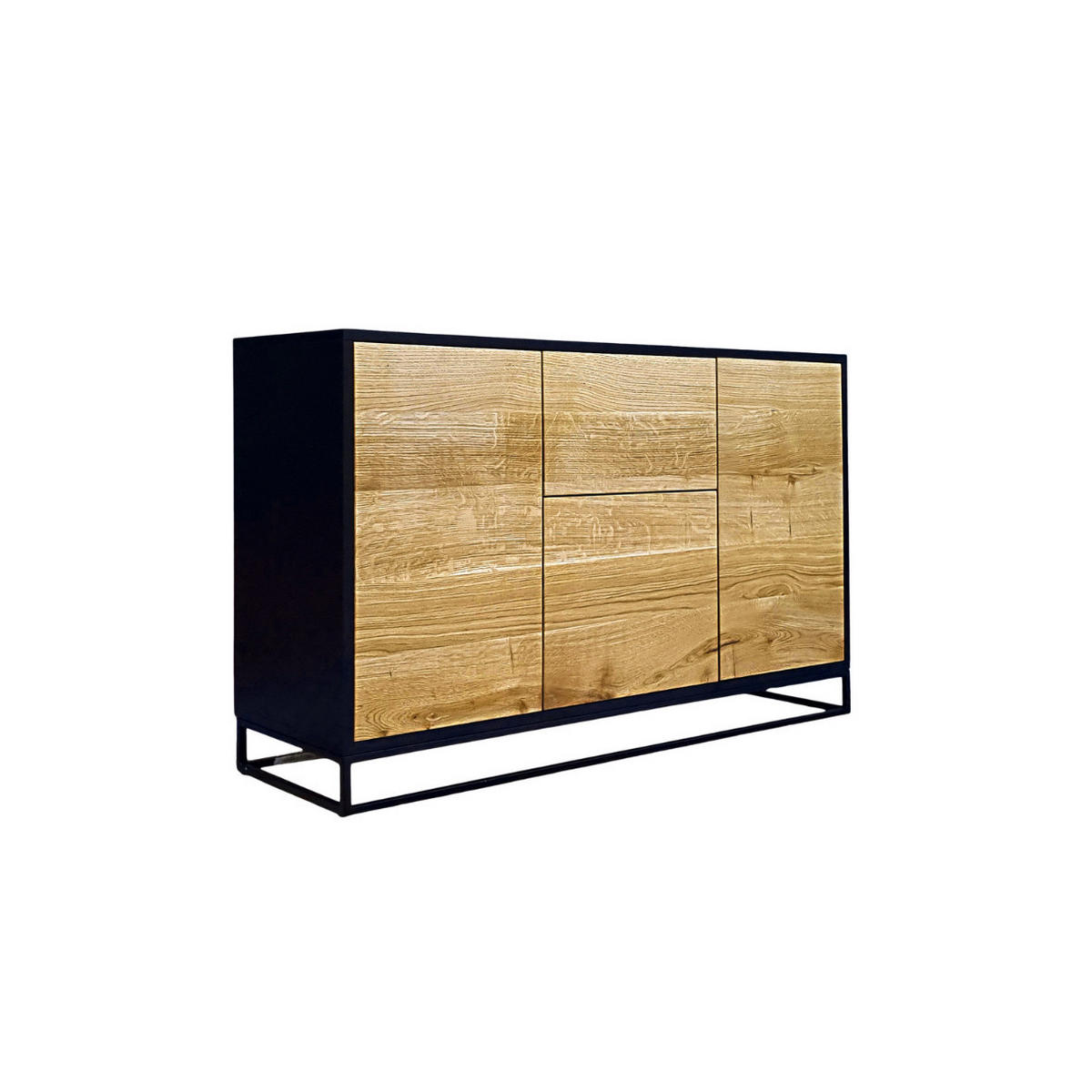 EICHENKOMMODE im Loft- und industriellen Stil ADEO III - Eichefarben, Holz (130/80/40cm) - Rawood Furniture