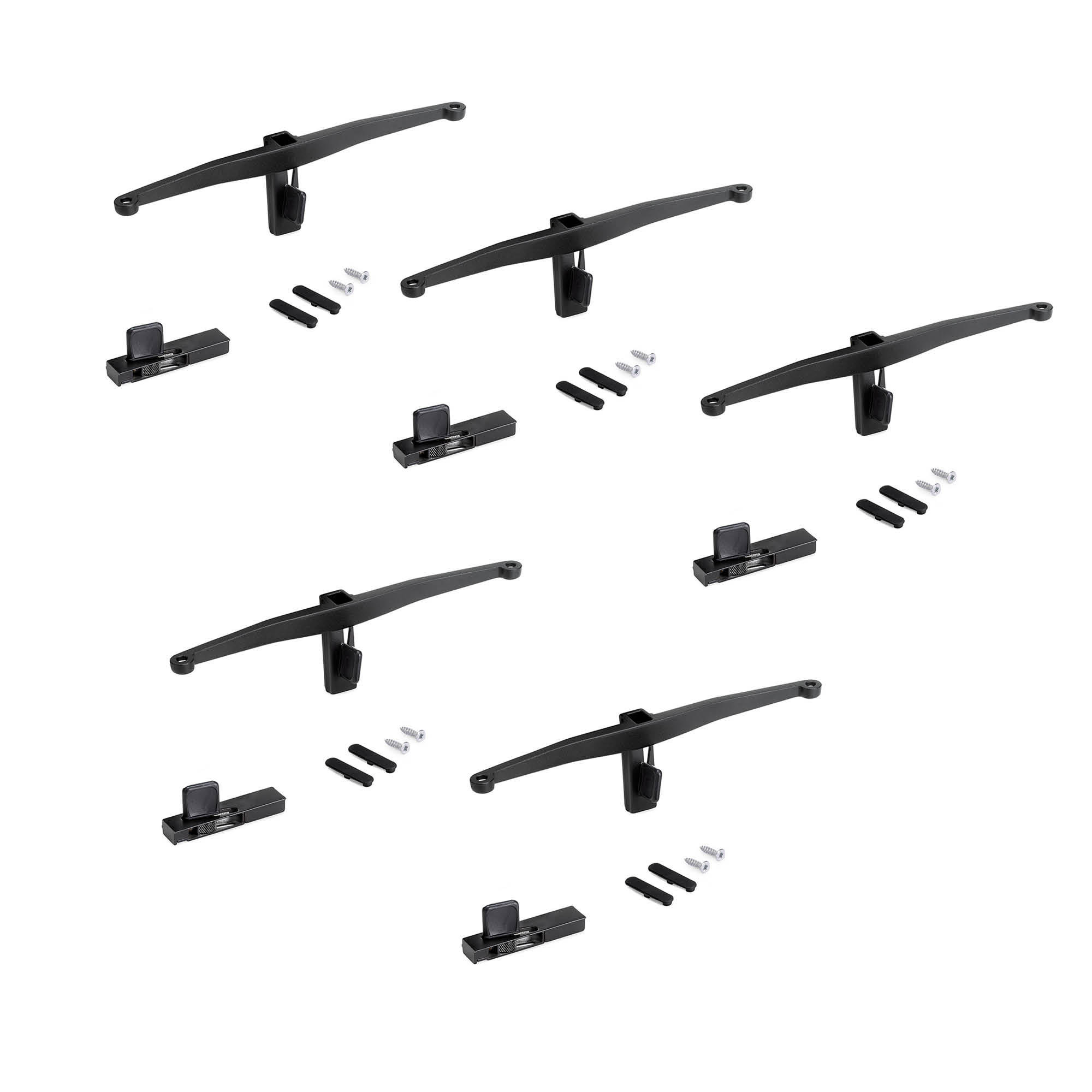 HOLZBÖDEN für die Struktur Zero, ohne Bretter, Zamak, Tiefschwarz lackiert, strukturiert 5er-set - Schwarz, Kunststoff (4.1/12/20cm) - EMUCA