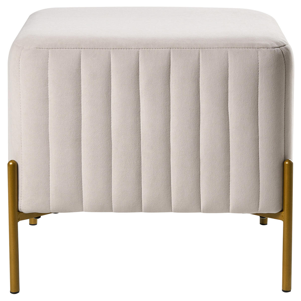 TABURET catifea alb crem Utah - alb, material textil (47/43/47cm) - Beliani