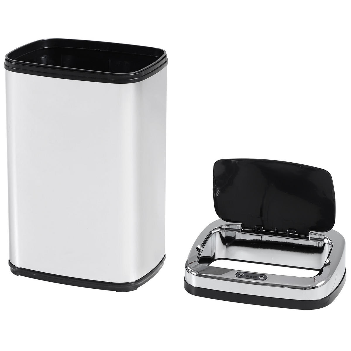 MÜLLEIMER mit Sensor Silber 30 L 33/25/58 cm - Silberfarben, Metall (33/58/25cm)