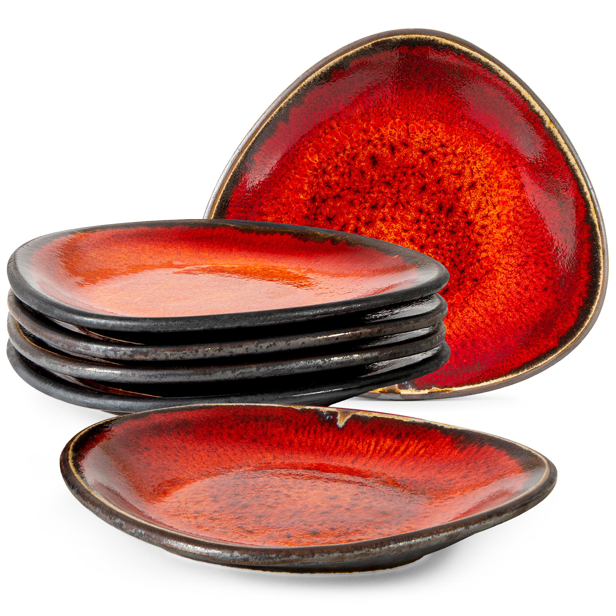FRÜHSTÜCKSTELLER PRIMA 6-tlg, Rot - Rot, Keramik (18/20/3cm) - KONSIMO®