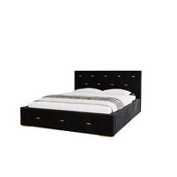 POLSTERBETT Golden Premium 200x200 cm, Doppelbett mit Bettkasten und Lattenrost aus Holz, Velourstoff: Schwarz - Schwarz, Holz/Textil (200/200cm) - Marpur